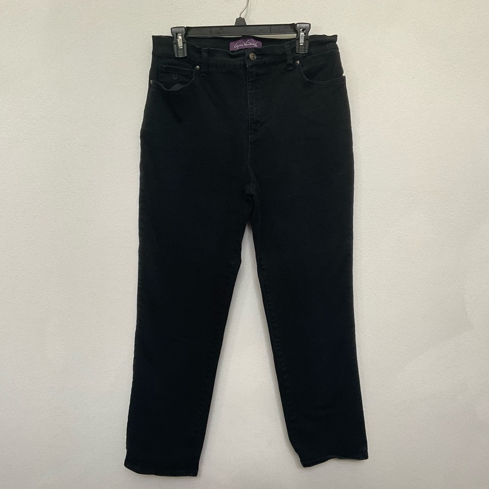 Gloria Vanderbilt Black Stretch Straight Leg Jeans Size 12 Basic Neutral